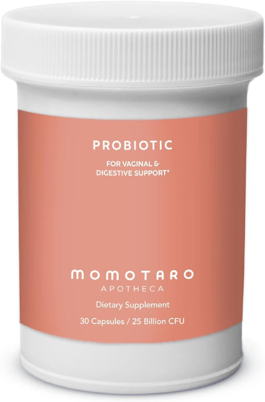 MOMOTARO APOTHECA Organic Probiotics for Women Vaginal & Digestive Supplement, 25 Billion CFU - Prebiotics & Lactobacillus Blend Supplements - Feminine Healthy Vaginal Odor & Flora - 30 Capsules